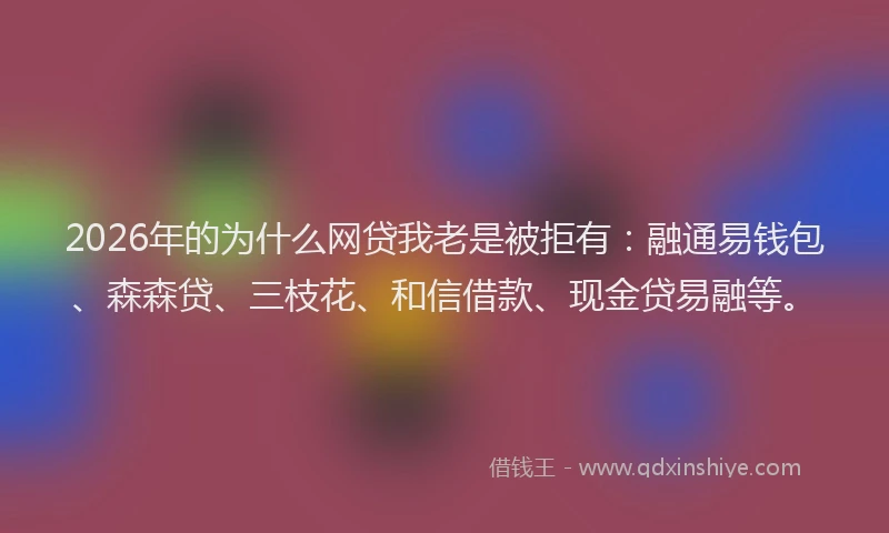 2026年的为什么网贷我老是被拒有：融通易钱包、森森贷、三枝花、和信借款、现金贷易融等。