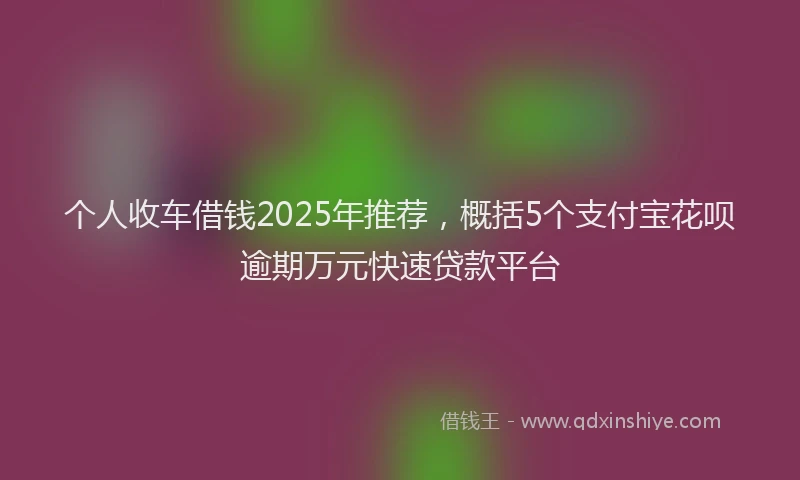 个人收车借钱2025年推荐，概括5个支付宝花呗逾期万元快速贷款平台