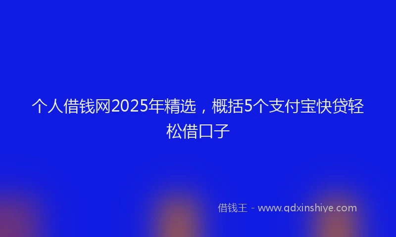 个人借钱网2025年精选，概括5个支付宝快贷轻松借口子
