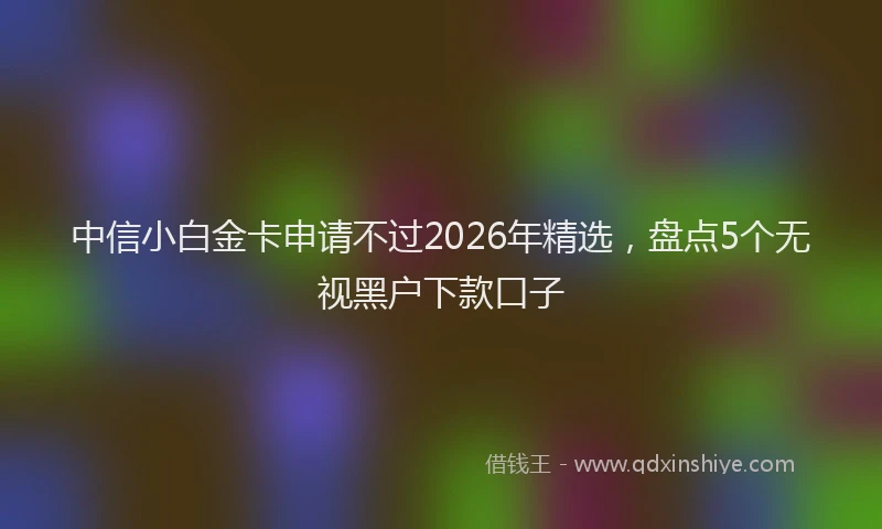中信小白金卡申请不过2026年精选，盘点5个无视黑户下款口子