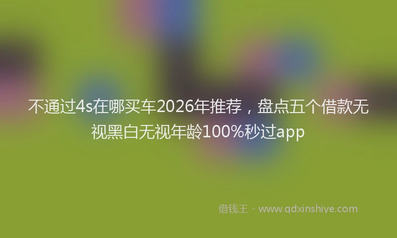 不通过4s在哪买车2026年推荐，盘点五个借款无视黑白无视年龄100%秒过app