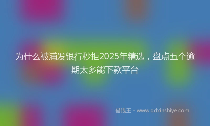 为什么被浦发银行秒拒2025年精选，盘点五个逾期太多能下款平台