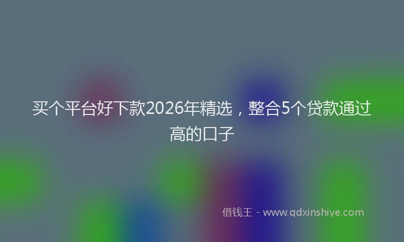 买个平台好下款2026年精选,整合5个贷款通过高的口子