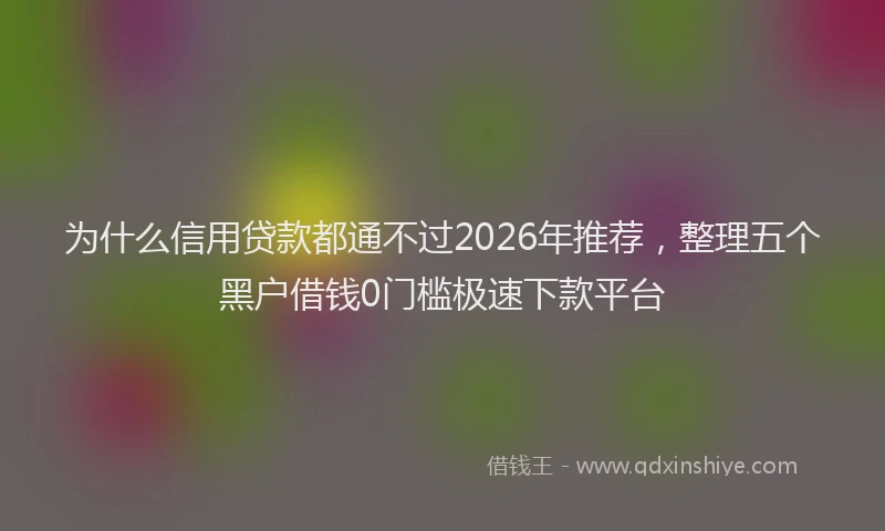 为什么信用贷款都通不过2026年推荐，整理五个黑户借钱0门槛极速下款平台