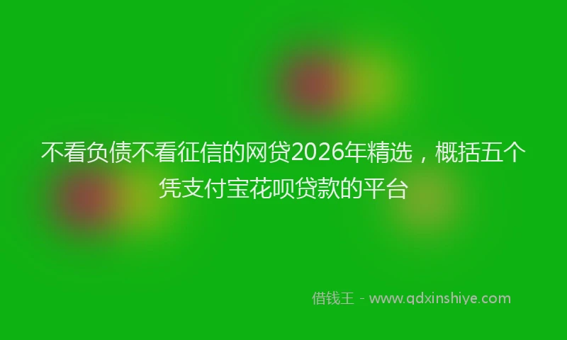 不看负债不看征信的网贷2026年精选，概括五个凭支付宝花呗贷款的平台