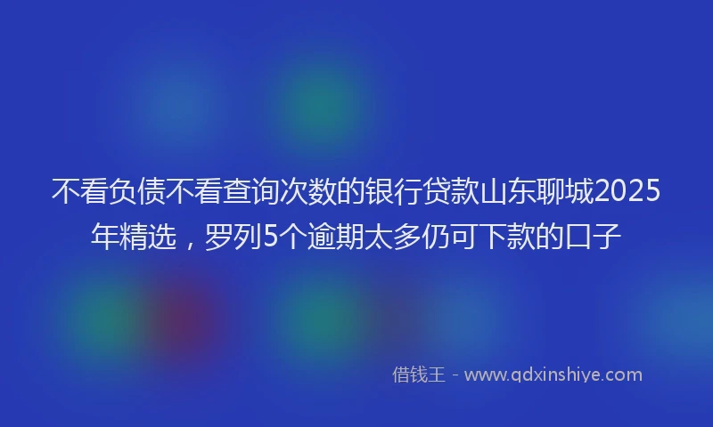 不看负债不看查询次数的银行贷款山东聊城2025年精选，罗列5个逾期太多仍可下款的口子