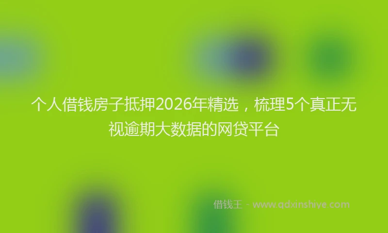 个人借钱房子抵押2026年精选，梳理5个真正无视逾期大数据的网贷平台