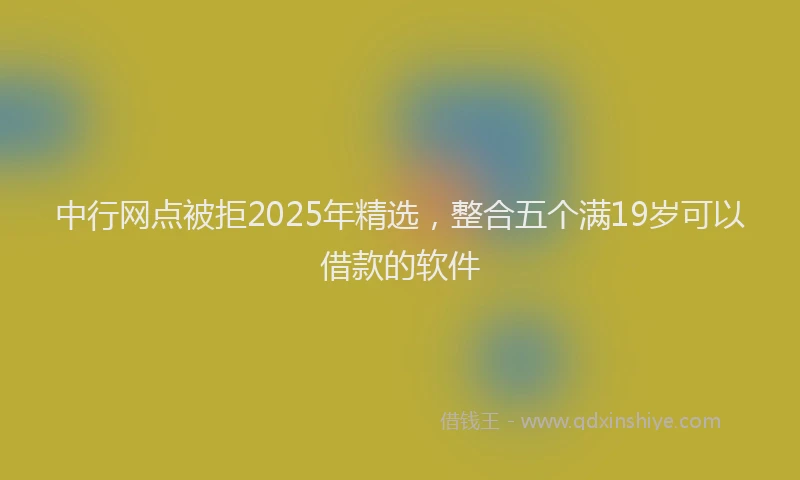 中行网点被拒2025年精选，整合五个满19岁可以借款的软件