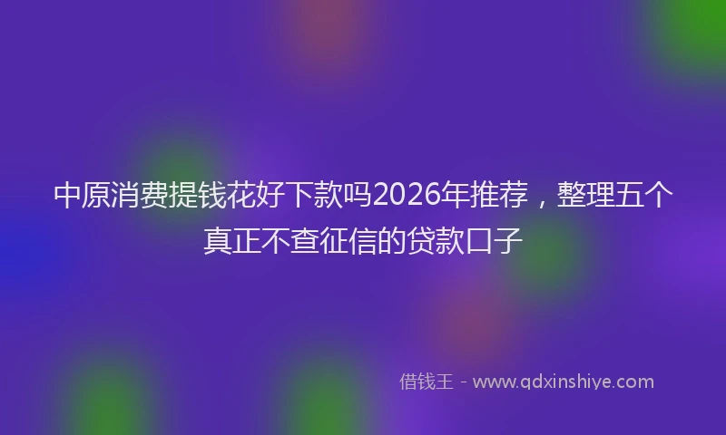 中原消费提钱花好下款吗2026年推荐，整理五个真正不查征信的贷款口子