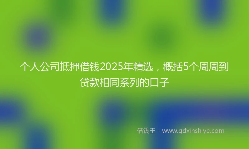 个人公司抵押借钱2025年精选，概括5个周周到贷款相同系列的口子