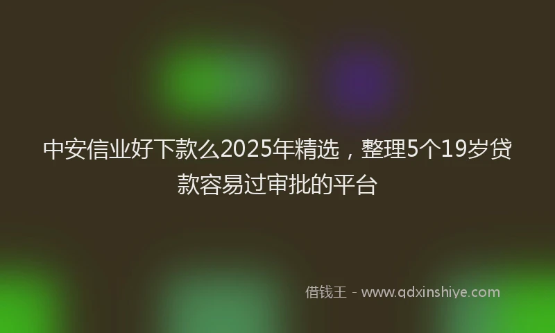 中安信业好下款么2025年精选，整理5个19岁贷款容易过审批的平台