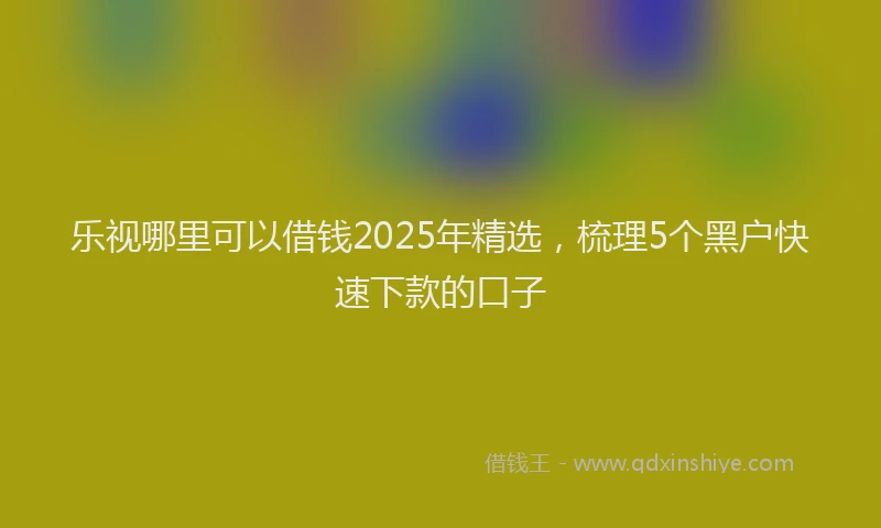 乐视哪里可以借钱2025年精选，梳理5个黑户快速下款的口子