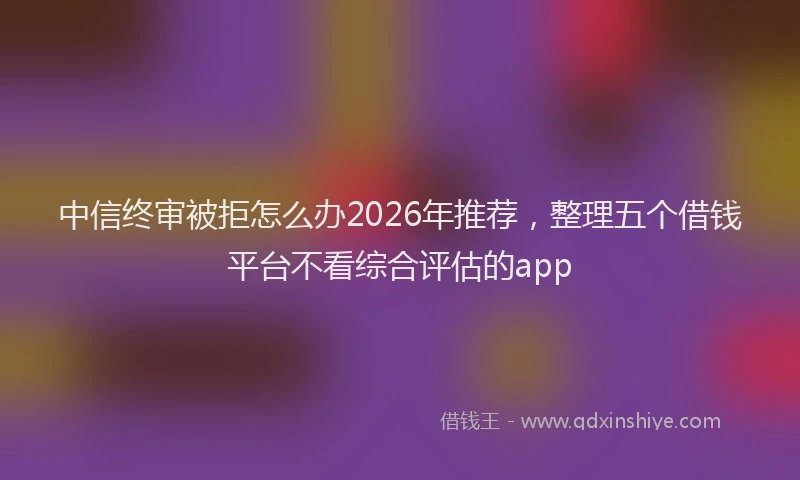 中信终审被拒怎么办2026年推荐，整理五个借钱平台不看综合评估的app
