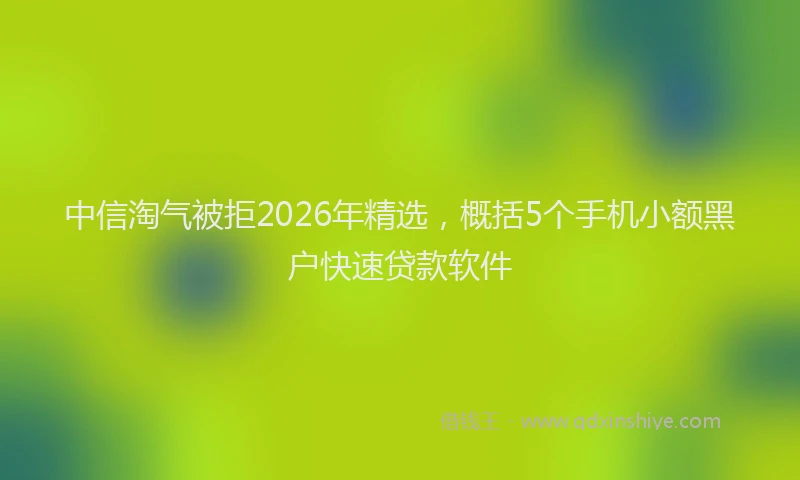 中信淘气被拒2026年精选，概括5个手机小额黑户快速贷款软件