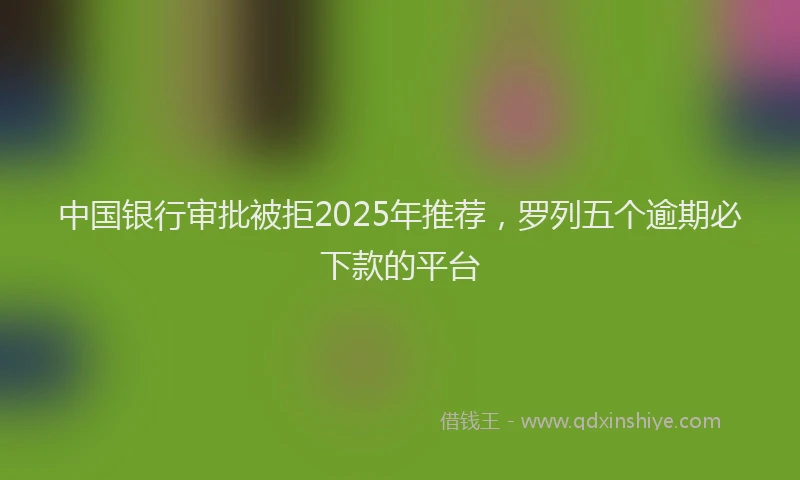 中国银行审批被拒2025年推荐，罗列五个逾期必下款的平台