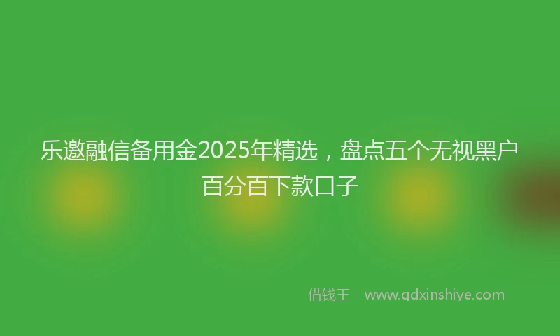 乐邀融信备用金2025年精选，盘点五个无视黑户百分百下款口子