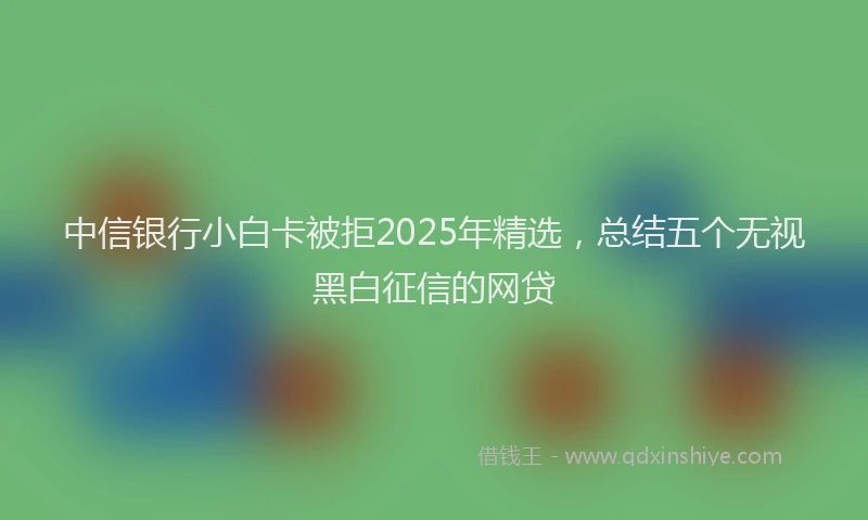 中信银行小白卡被拒2025年精选，总结五个无视黑白征信的网贷