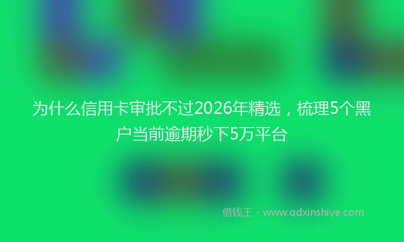 为什么信用卡审批不过2026年精选，梳理5个黑户当前逾期秒下5万平台