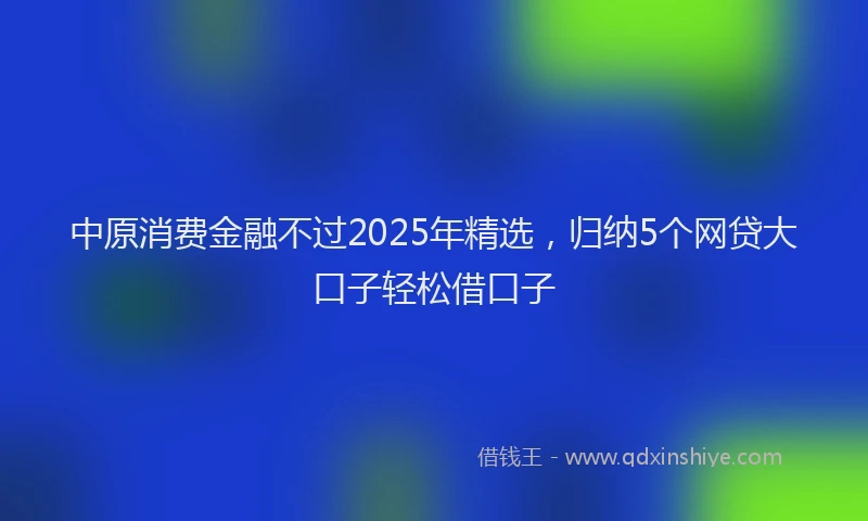中原消费金融不过2025年精选，归纳5个网贷大口子轻松借口子