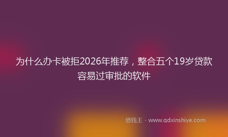 为什么办卡被拒2026年推荐,整合五个19岁贷款容易过审批的软件