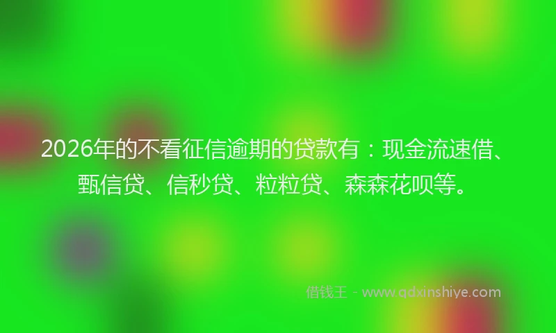 2026年的不看征信逾期的贷款有：现金流速借、甄信贷、信秒贷、粒粒贷、森森花呗等。