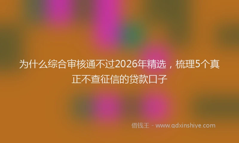 为什么综合审核通不过2026年精选，梳理5个真正不查征信的贷款口子