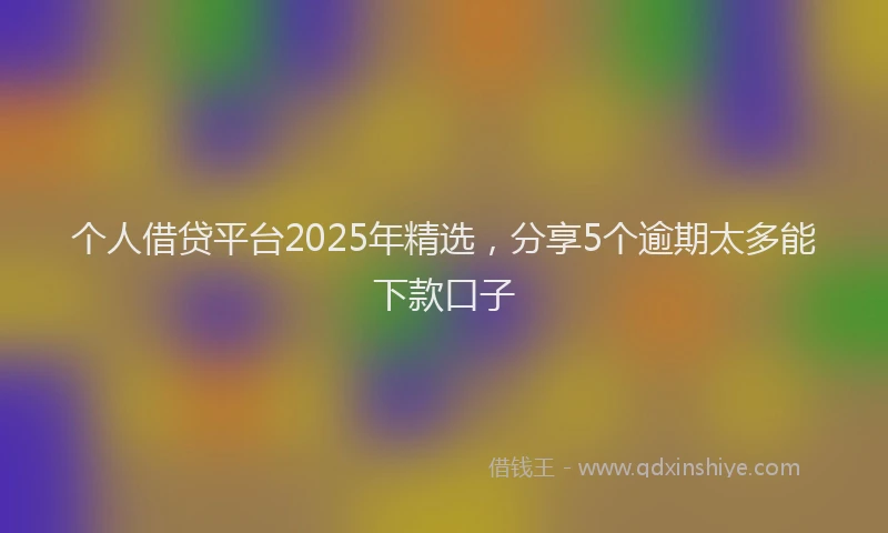 个人借贷平台2025年精选，分享5个逾期太多能下款口子