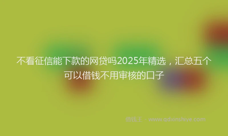 不看征信能下款的网贷吗2025年精选，汇总五个可以借钱不用审核的口子