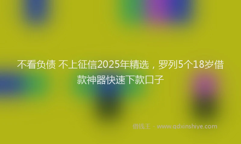 不看负债 不上征信2025年精选，罗列5个18岁借款神器快速下款口子