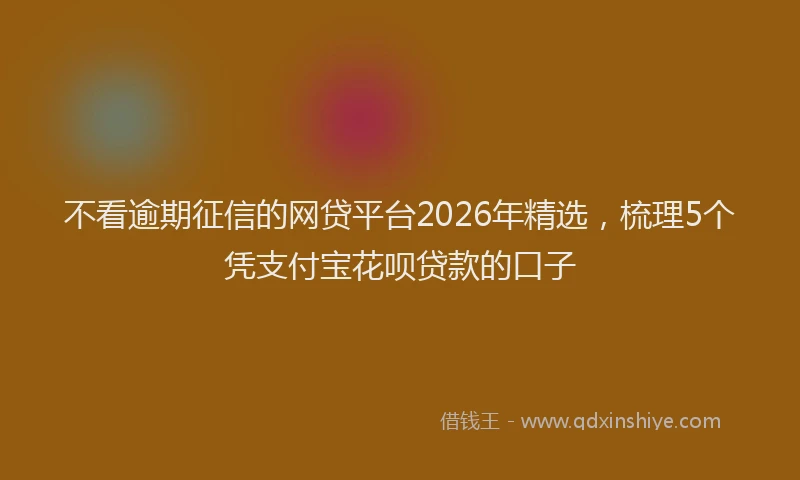 不看逾期征信的网贷平台2026年精选,梳理5个凭支付宝花呗贷款的口子