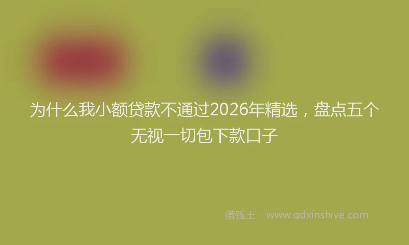 为什么我小额贷款不通过2026年精选，盘点五个无视一切包下款口子