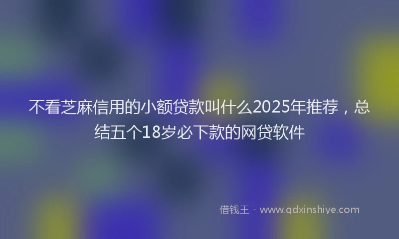 不看芝麻信用的小额贷款叫什么2025年推荐，总结五个18岁必下款的网贷软件