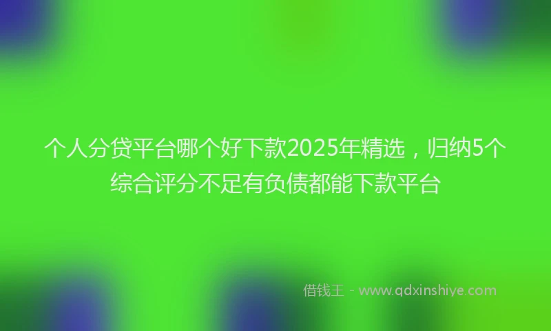 个人分贷平台哪个好下款2025年精选，归纳5个综合评分不足有负债都能下款平台