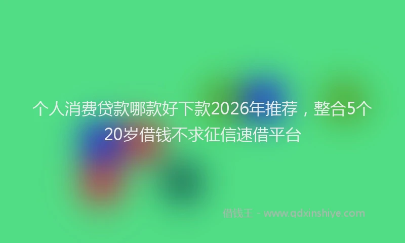 个人消费贷款哪款好下款2026年推荐,整合5个20岁借钱不求征信速借平台