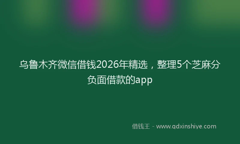 乌鲁木齐微信借钱2026年精选，整理5个芝麻分负面借款的app