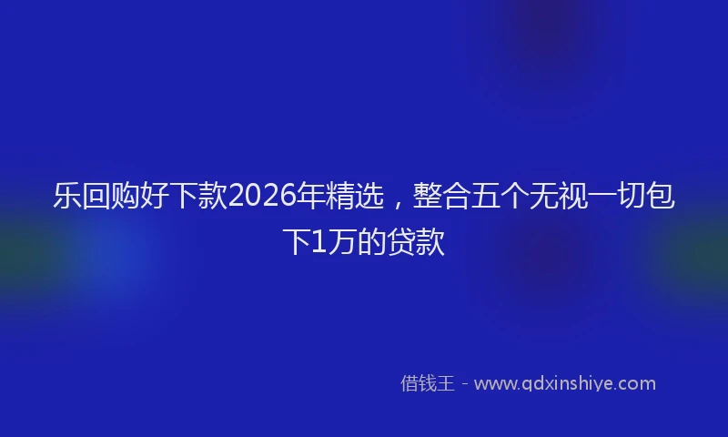 乐回购好下款2026年精选，整合五个无视一切包下1万的贷款