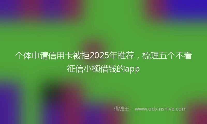 个体申请信用卡被拒2025年推荐，梳理五个不看征信小额借钱的app
