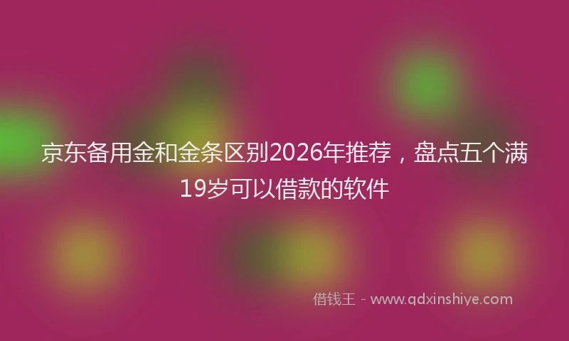京东备用金和金条区别2026年推荐，盘点五个满19岁可以借款的软件