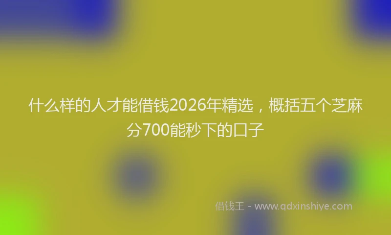 什么样的人才能借钱2026年精选，概括五个芝麻分700能秒下的口子