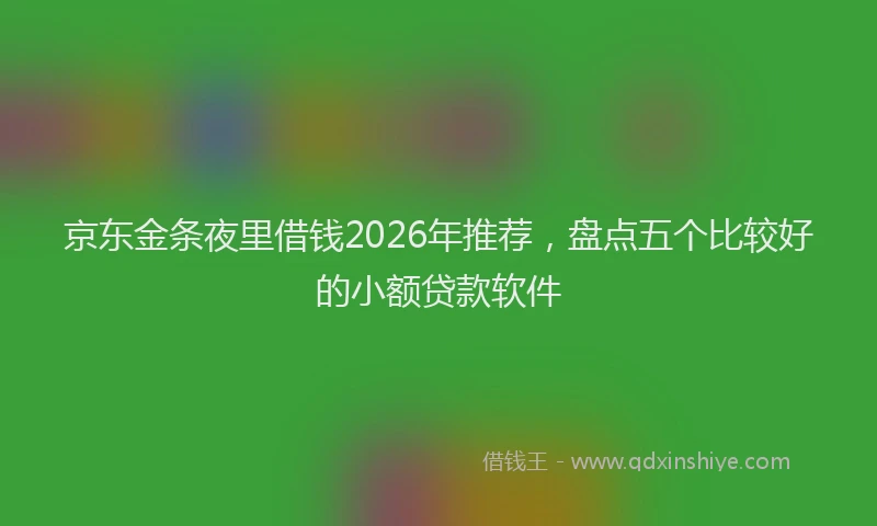 京东金条夜里借钱2026年推荐，盘点五个比较好的小额贷款软件