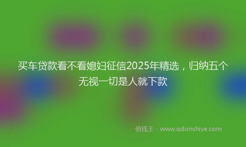 买车贷款看不看媳妇征信2025年精选,归纳五个无视一切是人就下款
