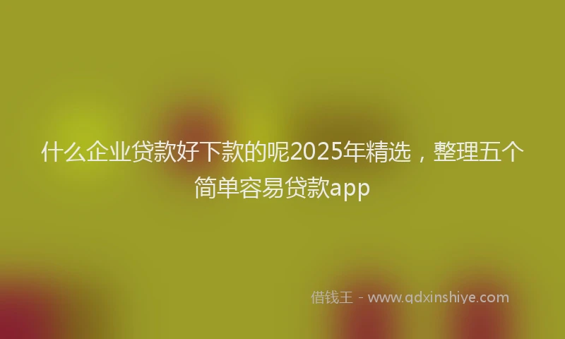 什么企业贷款好下款的呢2025年精选，整理五个简单容易贷款app