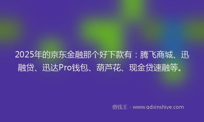 2025年的京东金融那个好下款有：腾飞商城、迅融贷、迅达Pro钱包、葫芦花、现金贷速融等。