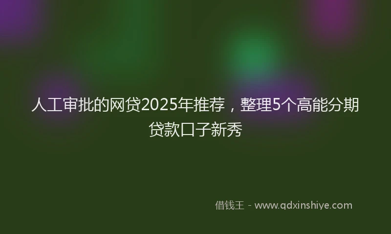 人工审批的网贷2025年推荐，整理5个高能分期贷款口子新秀