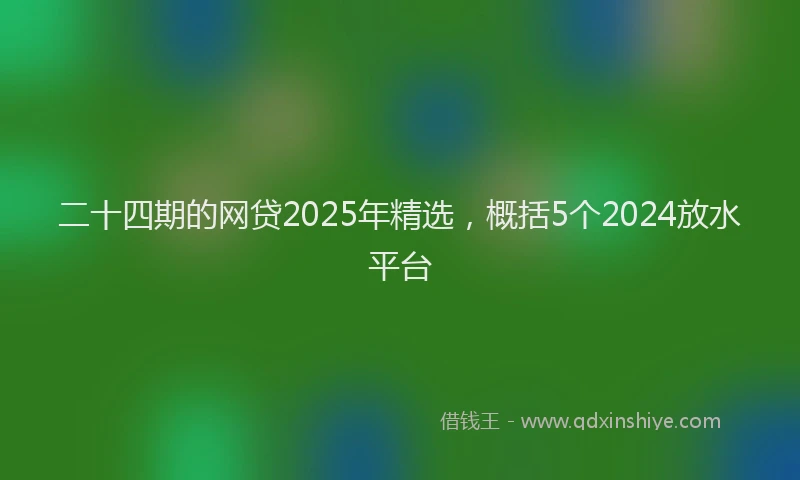 二十四期的网贷2025年精选，概括5个2024放水平台