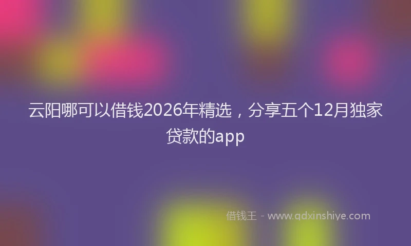 云阳哪可以借钱2026年精选,分享五个12月独家贷款的app