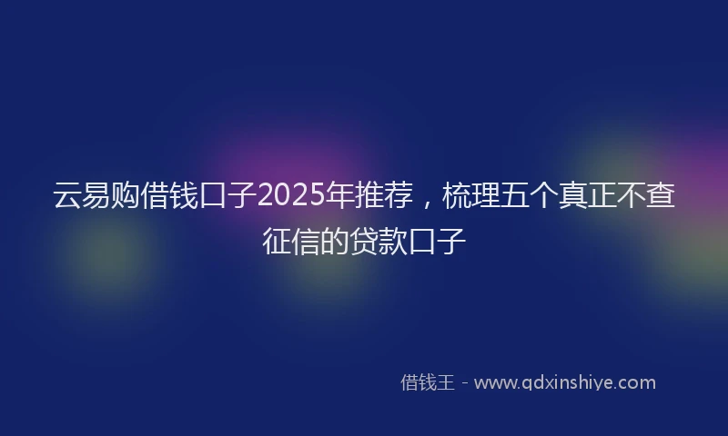 云易购借钱口子2025年推荐，梳理五个真正不查征信的贷款口子