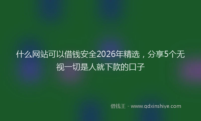什么网站可以借钱安全2026年精选，分享5个无视一切是人就下款的口子