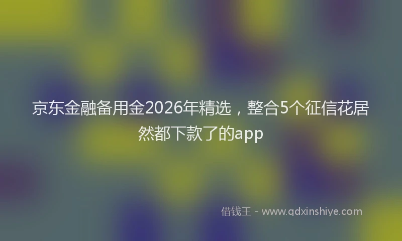 京东金融备用金2026年精选，整合5个征信花居然都下款了的app