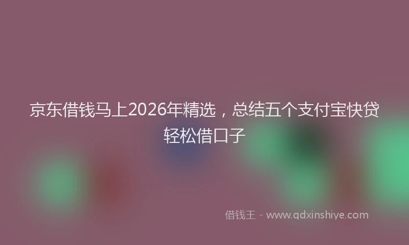 京东借钱马上2026年精选，总结五个支付宝快贷轻松借口子